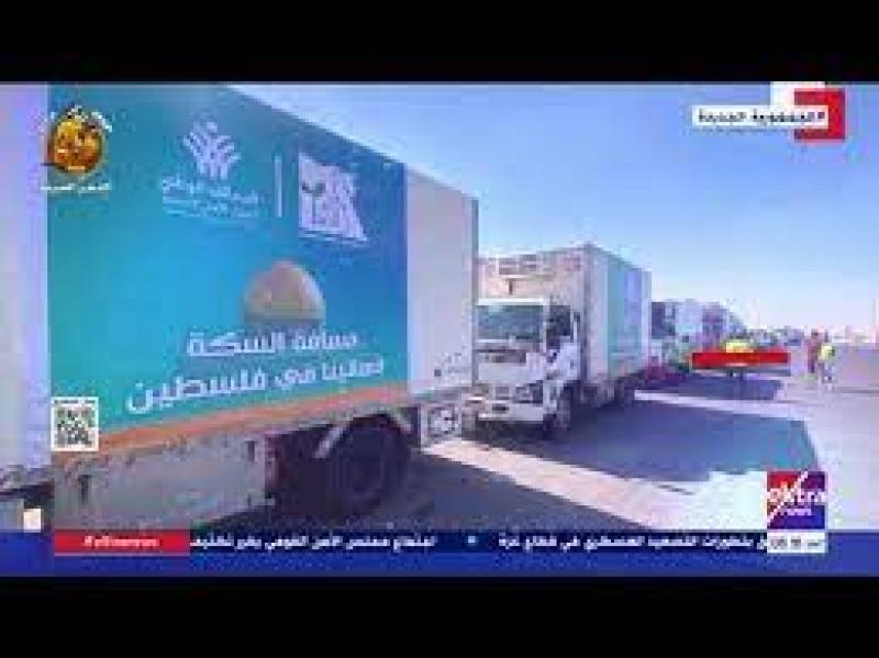قافلة المساعدات الإنسانية من مصر لغزة (فيديو جراف)