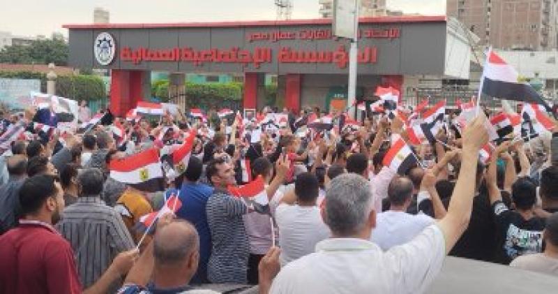 مسيرة لدعم فلسطين فى شبرا الخيمة