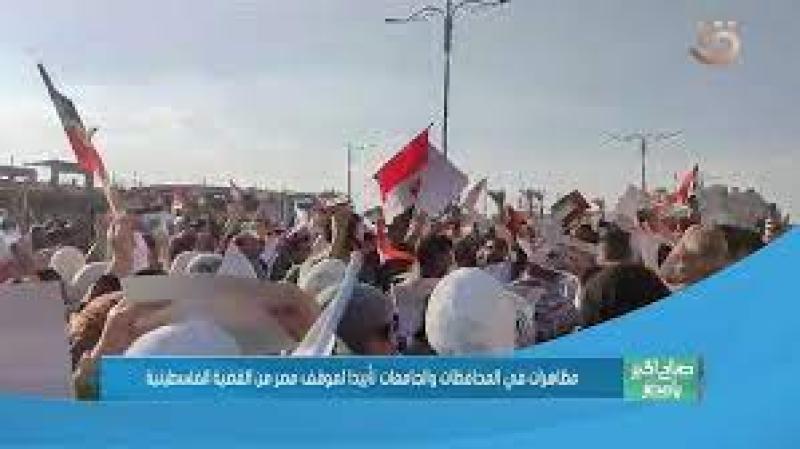 المظاهرات في المحافظات والجامعات تأييدا لموقف مصر من القضية الفلسطينية