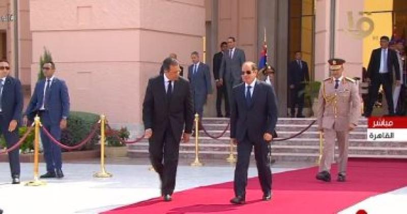 الرئيس السيسي أثناء استقباله العاهل الاردنى