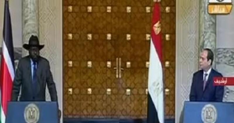 الرئيس السيسيو رئيس جنوب السودان-ارشيفيه