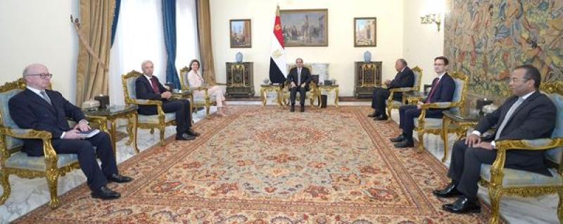 الرئيس السيسي خلال استقباله وزير خارجية سلوفينيا والبرتغال