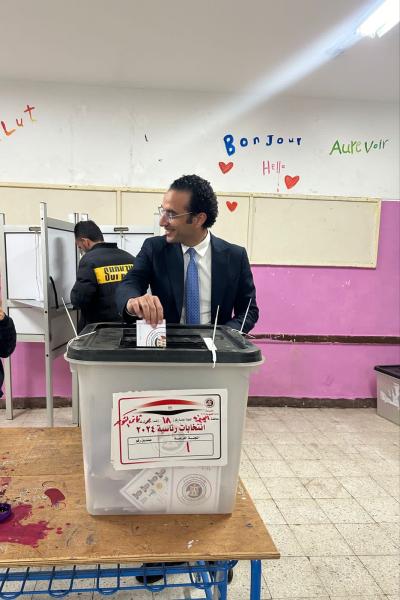 المتحدث الرسمي لوزارة التموين يدلى بصوته بالانتخابات الرئاسية