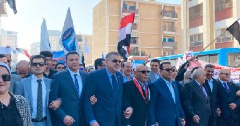مسيرة حاشدة لمستقبل وطن بالإسماعيلية