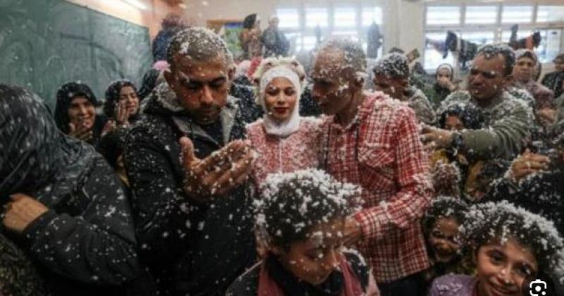 زفاف في مدرسة برفح