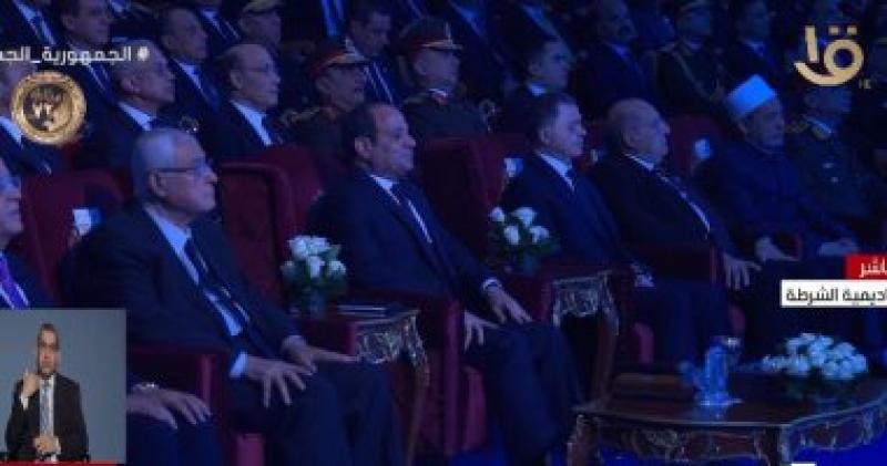 الرئيس عبد الفتاح السيسي فى احتفالية عيد الشرطة