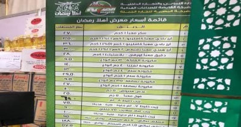 أسعار السلع الأساسية داخل المعرض