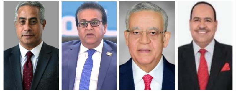 النائب أحمد قورة ورئيس البرلمان ووزيرى الصحة والعمل