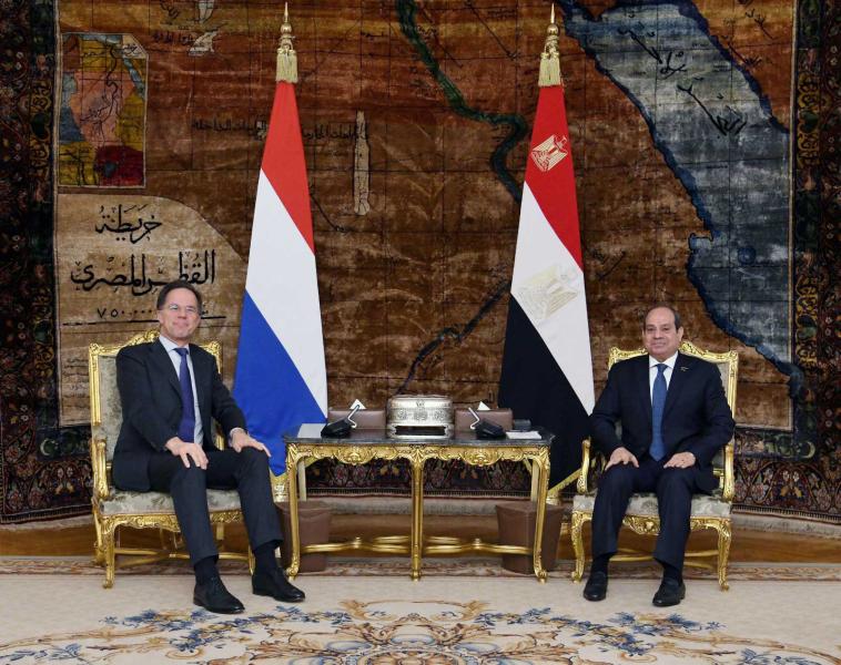 الرئيس السيسي يستقبل رئيس وزراء هولندا