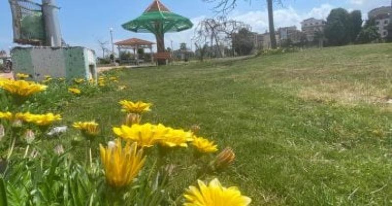 رفع كفاءة الحدائق والمتنزهات الخضراء بدمياط الجديدة
