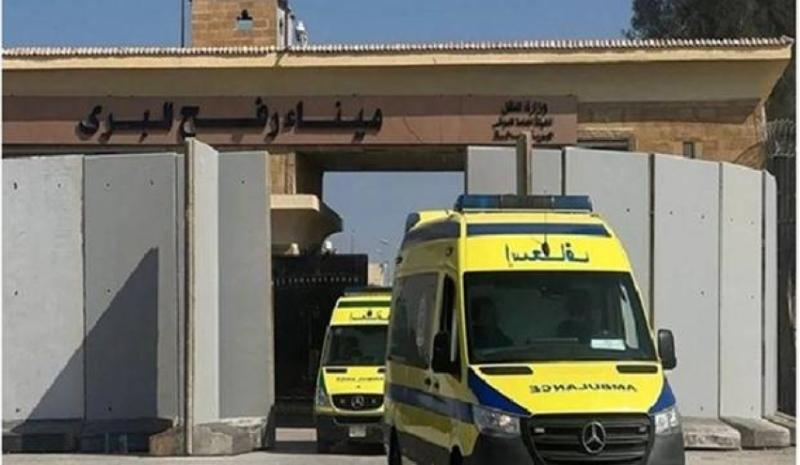 استقبال 31 مصابا فلسطينيا بميناء رفح البري