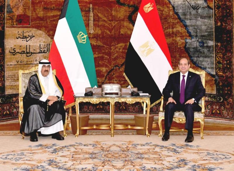 الرئيس السيسي، وأمير دولة الكويت الشيخ مشعل الأحمد الجابر الصباح