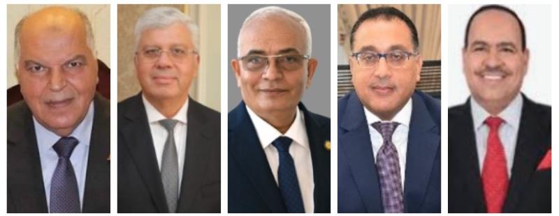 النائب أحمد قورة ورئيس الوزراء ووزيرى التعليموالتعليم العالى ونقيب المعلمين