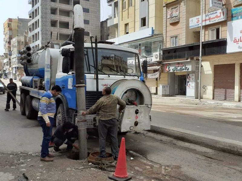 تطهير شبكات الصرف الصحي بمحافظة البحيرة