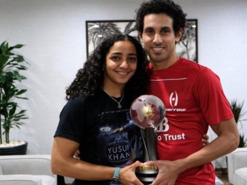 طارق مؤمن ورنيم الوليلي أبطال الاسكواش 
