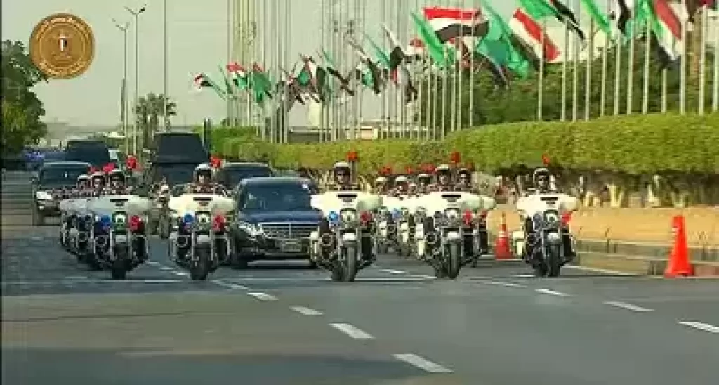 موكب الرئيس السيسي وولي العهد السعودي
