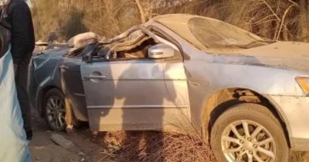 إنقلاب سيارة على طريق القصاصين بالإسماعيلية