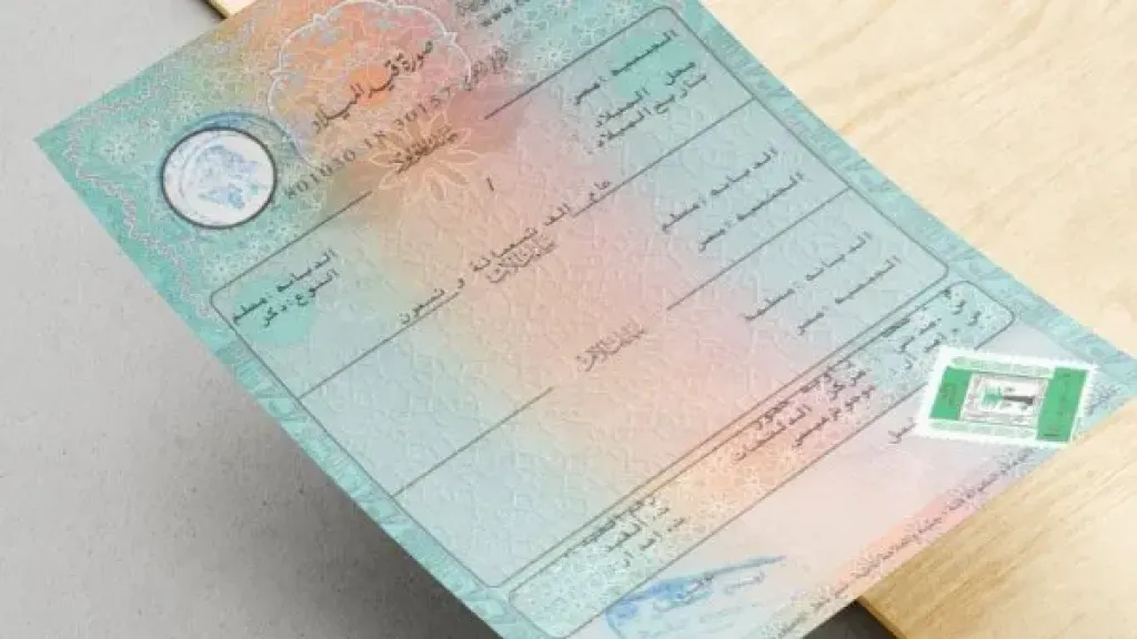 مستخرج شهادة الميلاد