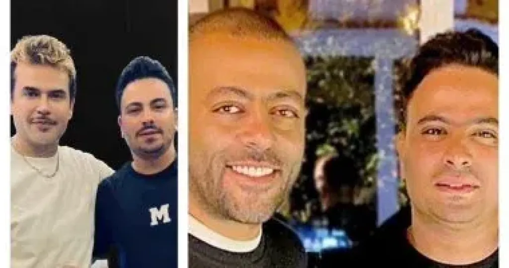 تامر عاشور وسامو زين مع الشاعرمحمد البندارى
