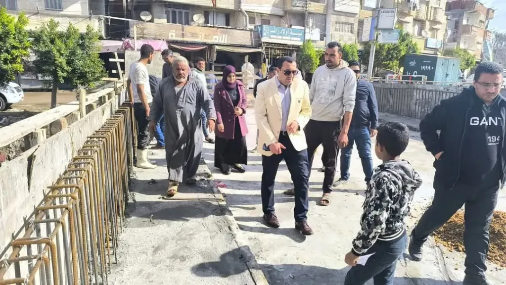 محمد بطيشة يتابع أعمال إحلال وتجديد كوبري أبو السيد