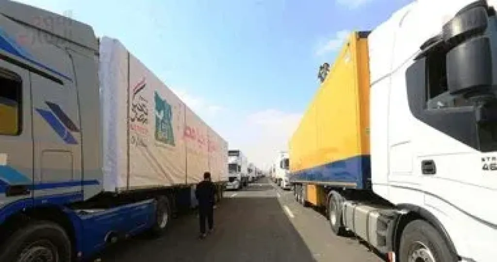قوافل المساعدات من مصر لقطاع غزة