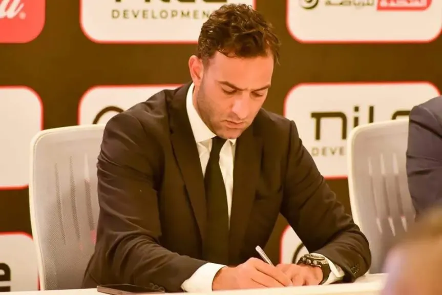 أحمد حسام ميدو في المؤتمر الصحفي بالزمالك