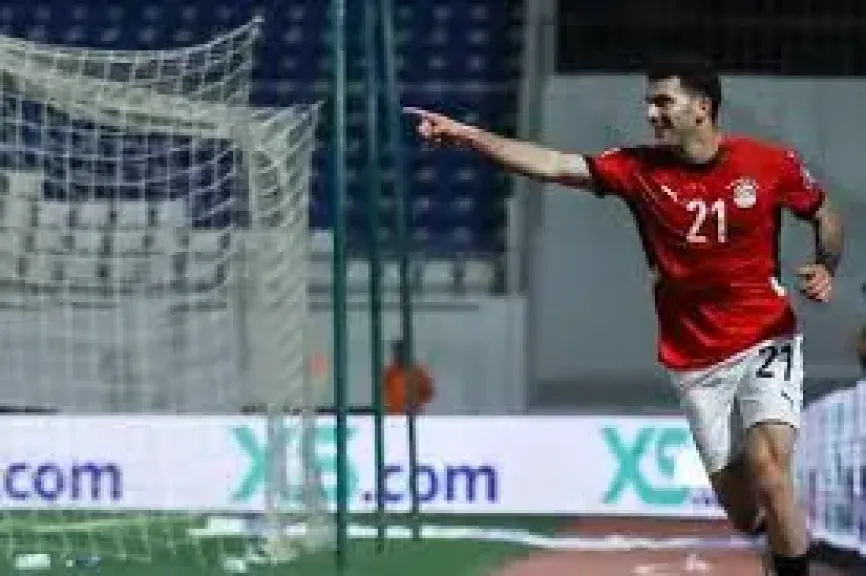 أحمد سيد زيزو لحظة الاحتفال بهدف منتخب مصر