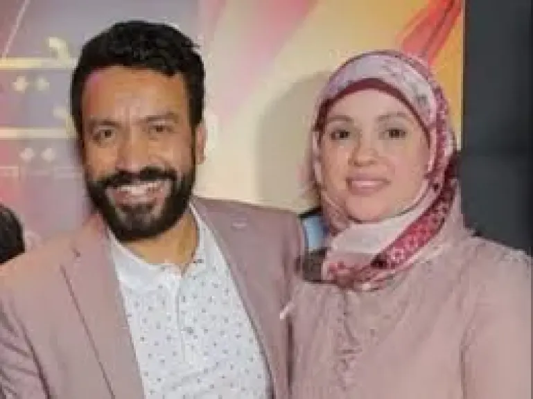 سامح حسين وزوجته وسام حامد