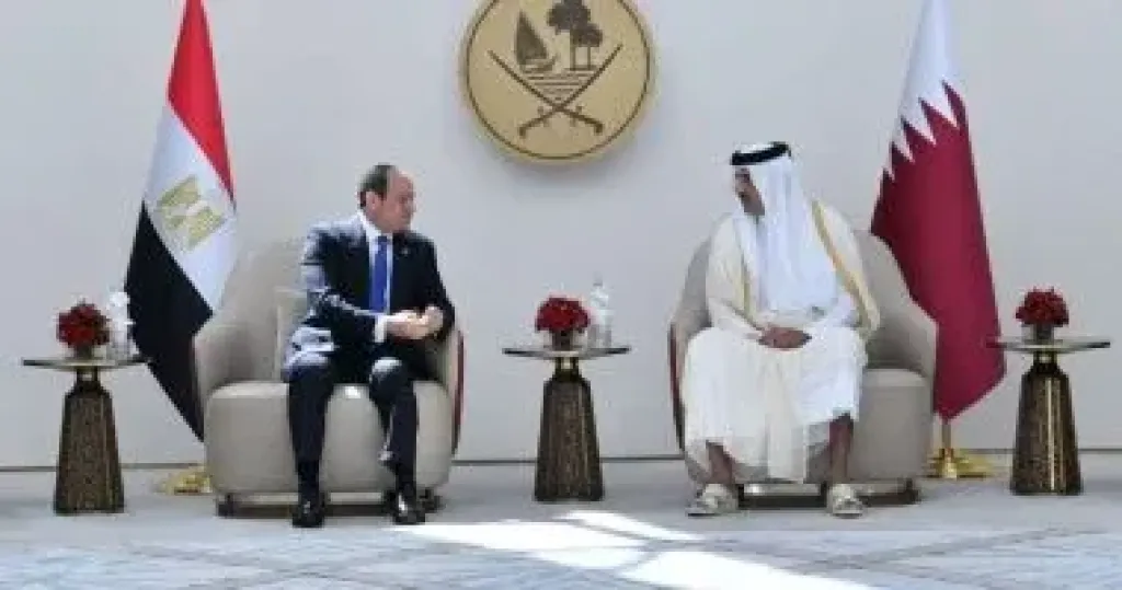 الرئيس عبد الفتاح السيسي وأمير قطر