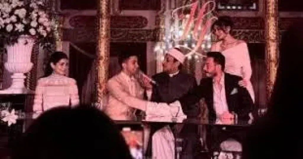 عقد قران ليلى احمد زاهر وهشام جمال