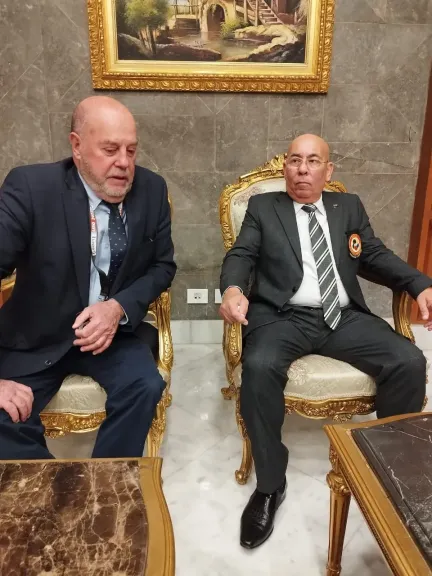 رئيس الاتحاد الدولي للكاراتيه بصحبة كابتن محمد الدهراوي 