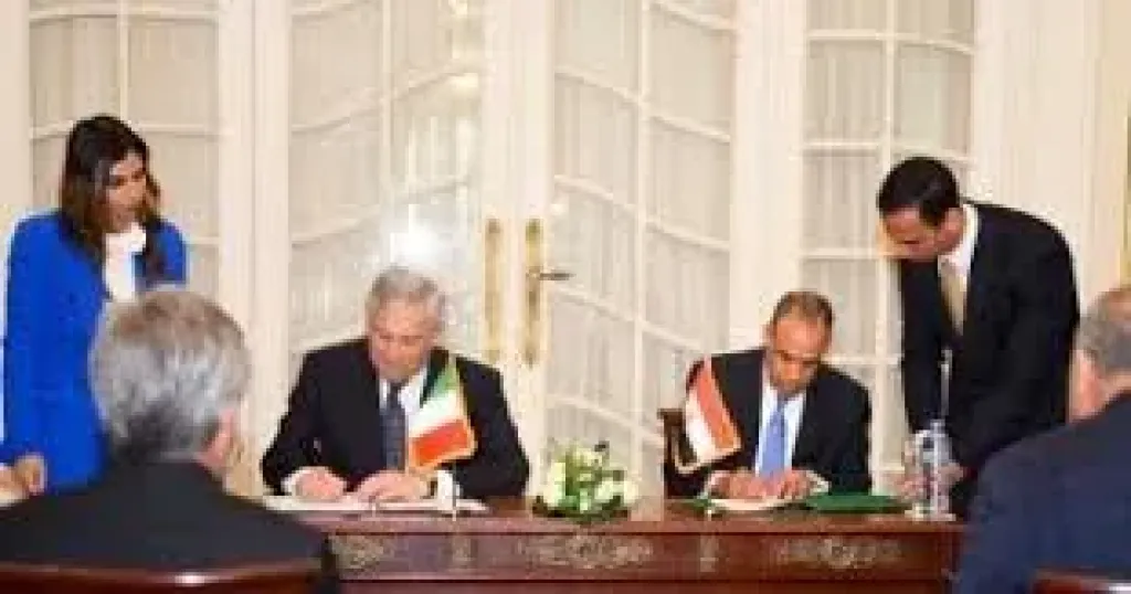 مصر وإيطاليا توقعان مذكرة تفاهم.
