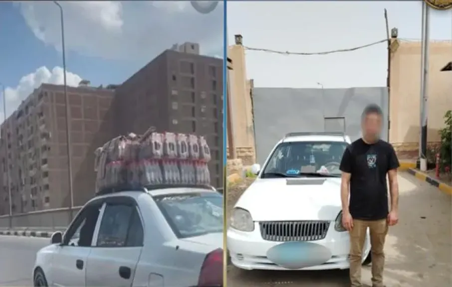 المتهم مع السيارة - وزارة الداخلية