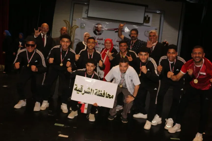 جانب من اللاعبين الفائزين 