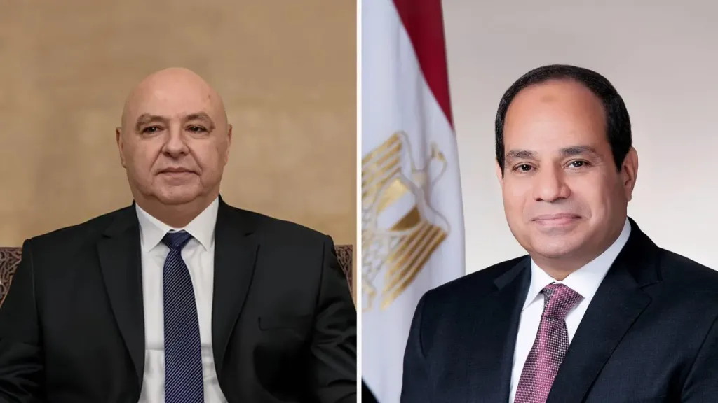 السيد الرئيس عبدالفتاح السيسي والرئيس اللبناني جوزاف عون