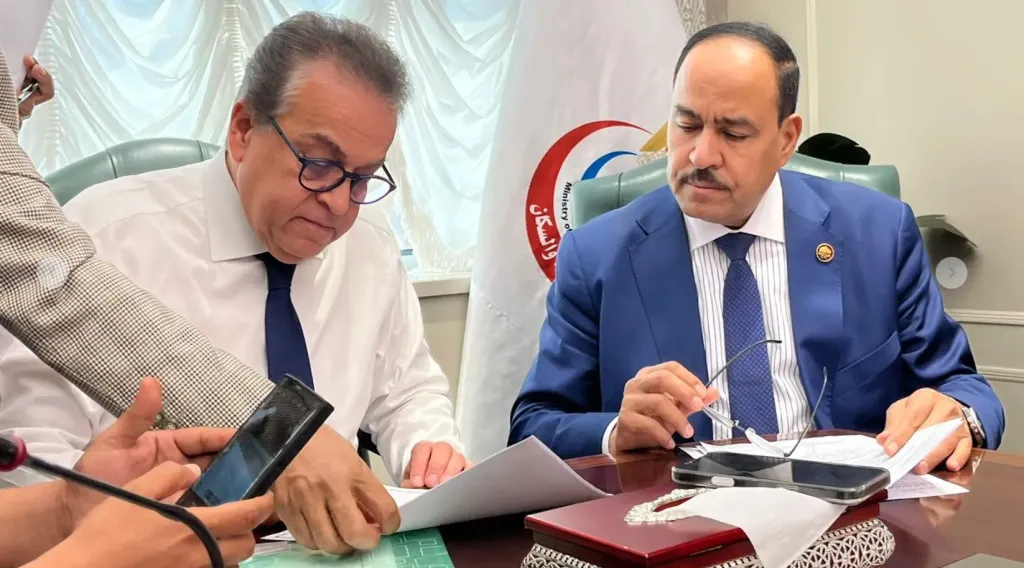 النائب أحمد قورة ونائب رئيس الوزراء ووزير الصحة