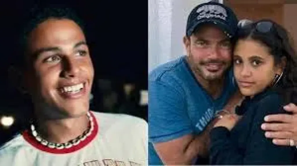 عمرو دياب وابنائه جنا وعبد الله