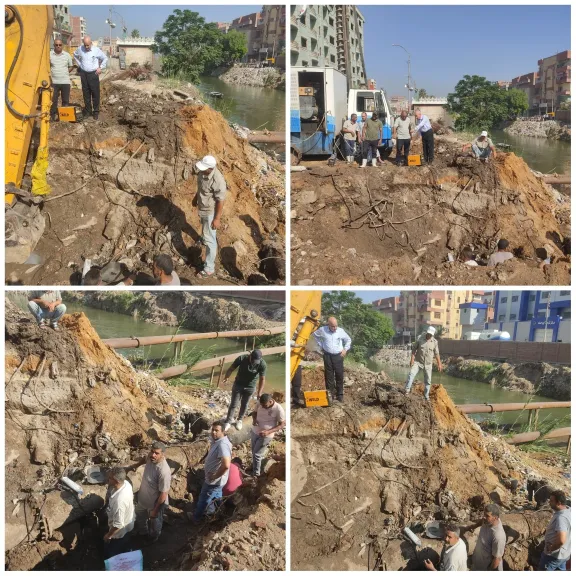 جانب من انفجار خط المياة محمد يعقوب