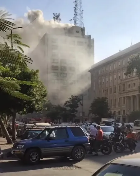 حريق سنترال رمسيس 