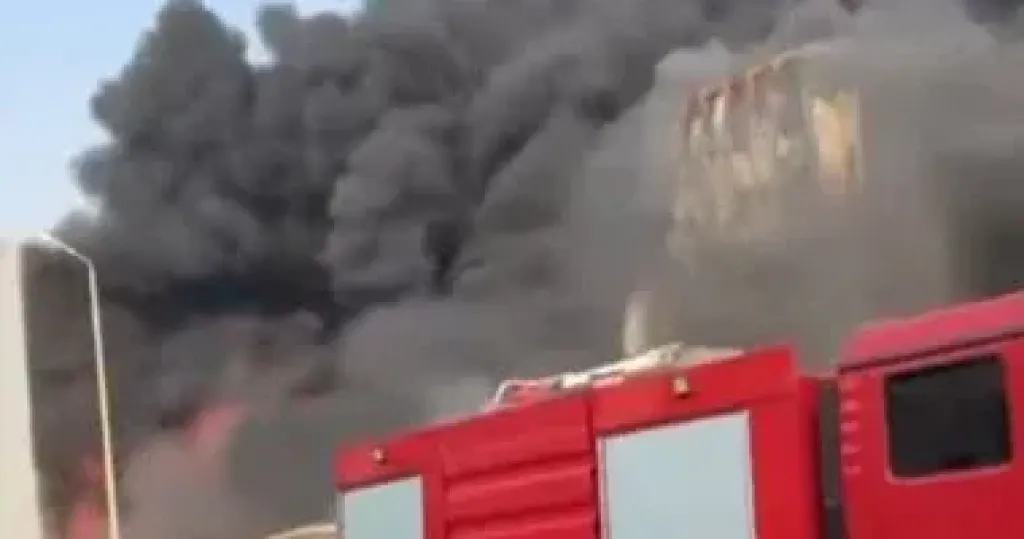 حريق مصنع بدر