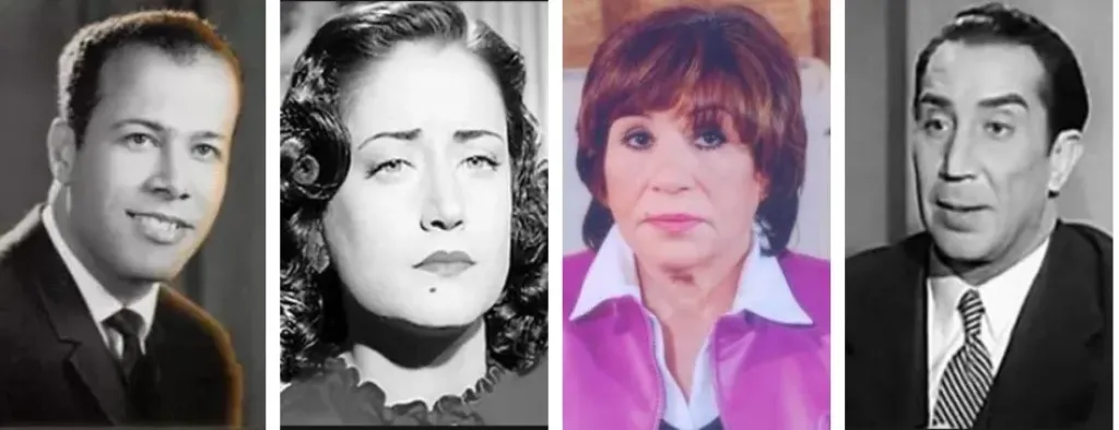 يوسف وهبى وسميرة محسن واسمهان وسيد الملاح