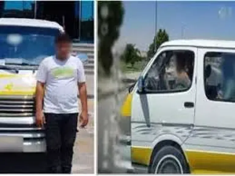 قائد السيارة بعد ضبطه