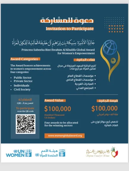 جائزة الأميرة سبيكة بنت إبراهيم آل خليفة العالمية الثالثة  لتمكين المرأة 