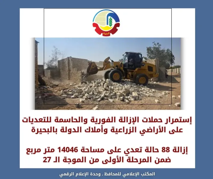 حملات الإزالة الفورية للتعديات على الأراضي الزراعية 