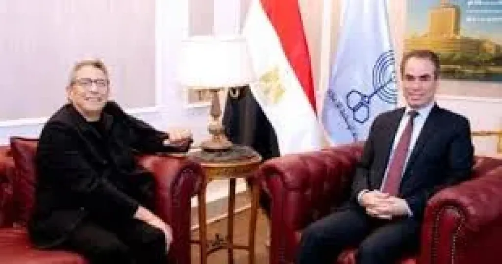 الكاتب أحمد المسلماني رئيس الهيئة الوطنية للإعلام يستقبل الإعلامي محمود سعد