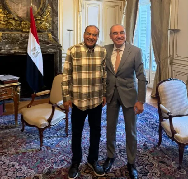 المستشارمحمد  سليم والسفير المصري في باريس