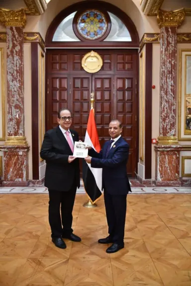  المستشار محمود عتمان والنائب طارق عبد العزيز