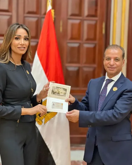المستشار محمود عتمان  والنائبة انجى ماهر