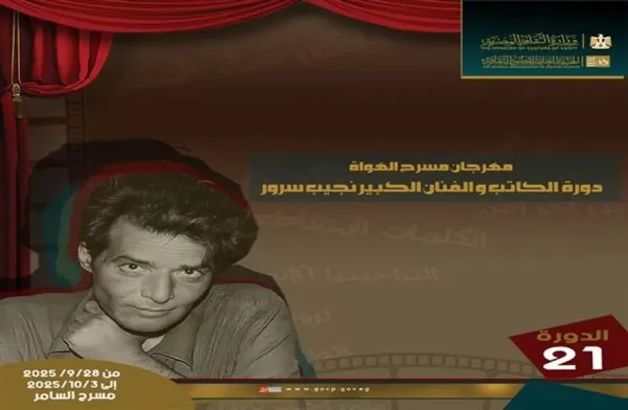 افتتاح مهرجان مسرح الهواة دورة نجيب سرور.. غدا