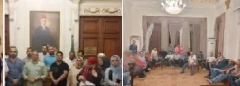 جانب من الاعتصام 